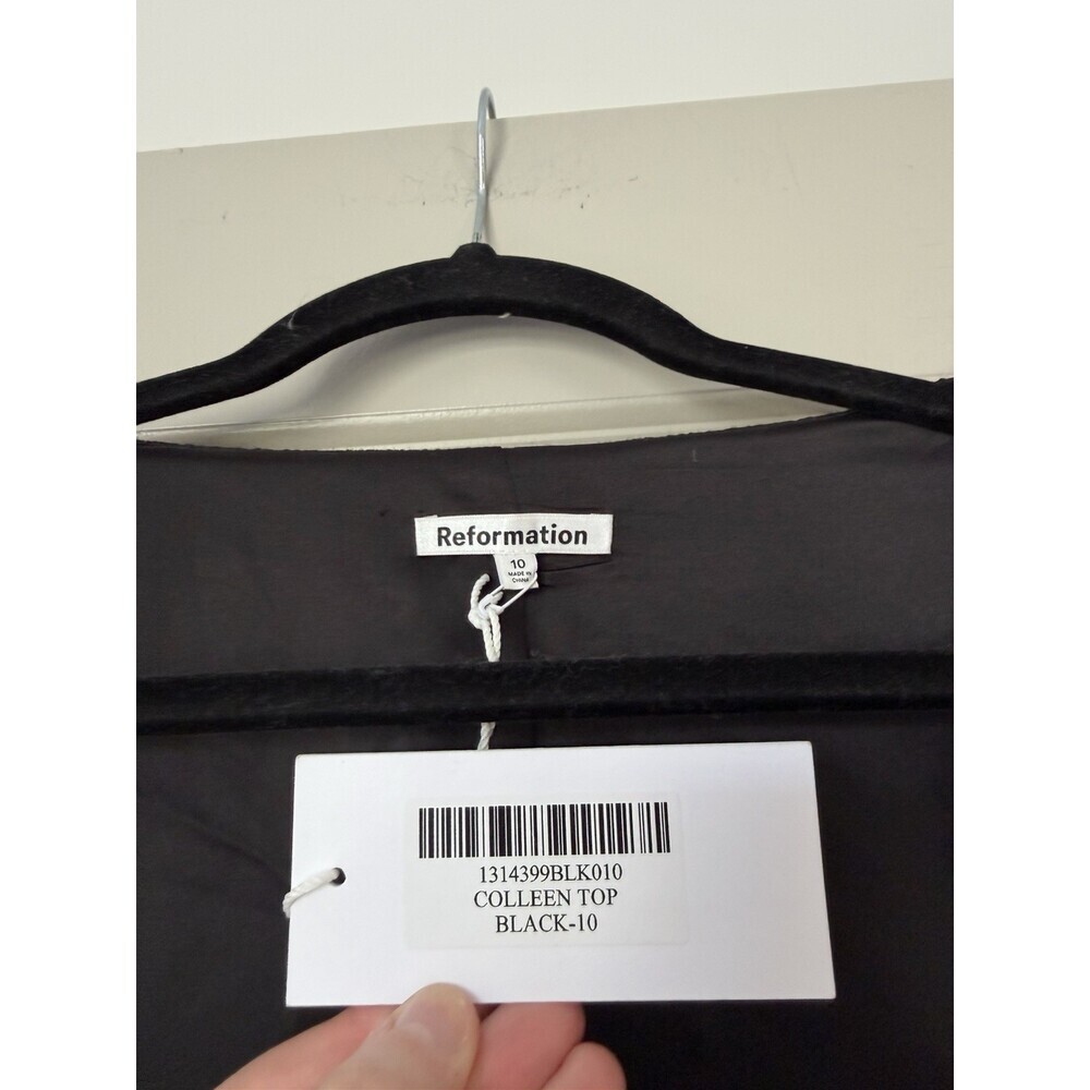 Reformation NWT Colleen Top Black Size 10 Square Neck Blazer Jacket Office - Picture 4 of 8
